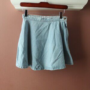 American Apparel Light Wash Denim Circle Skater Skirt size S